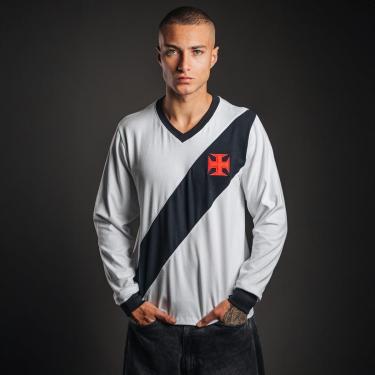 Imagem de Camisa Vasco Retrô 1948 Manga Longa Branca Masculina-Masculino
