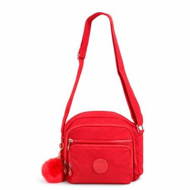 Imagem de Bolsa Transversal Feminina Compacta Pequena Alça Ajustável Chaveiro Zí