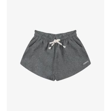 Imagem de Shorts Feminino Moletom Rovi Kids Cinza, 4, Cinza