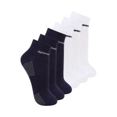 Imagem de Kit com 6 Pares de Meias Cano Curto Speedo 8034 Colorido, Branco, 39-4