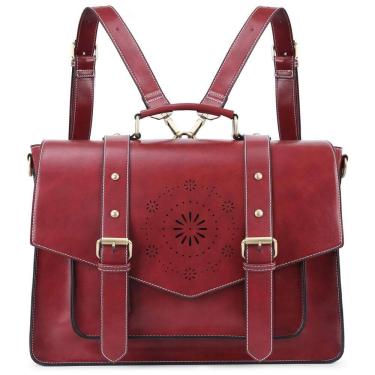 Imagem de Bolsa, Pasta de Couro Vegano para Laptop Feminina, ECOSUSI ES1101002A058 FUS, Vermelho