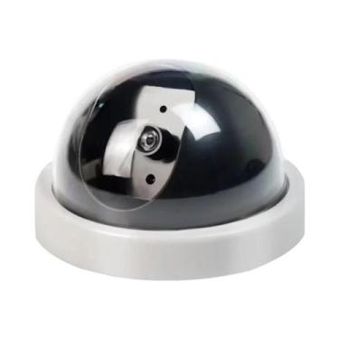 Imagem de Câmera Falsa De Vigilância Interna Grande Branca Com Luz, Simulação He
