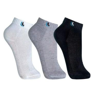 Imagem de Meia Adulto Lupo Cano Baixo Sport Kit Com 3 Pares - 3225, 33/36, Cinza