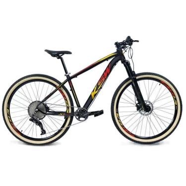 Imagem de   Bicicleta 29 Ksw Xlt 12v Freios Hidráulicos 1x12v Trava No Ombro Pneu Bege - Preto\Vermelho\Amarelo
