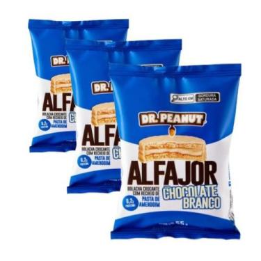 Imagem de Kit 3 Alfajor com Recheio Pasta de Amendoim Dr Peanut Whey Protein Zer