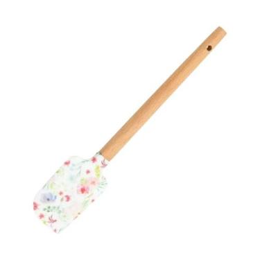 Imagem de Espátula De Silicone Com Cabo De Madeira Para Confeitaria E Decoração 