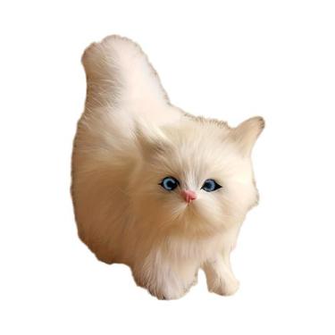 Imagem de Brinquedo De Pelúcia De Gato Simulado, Modelo De Gatinho Para Crianças