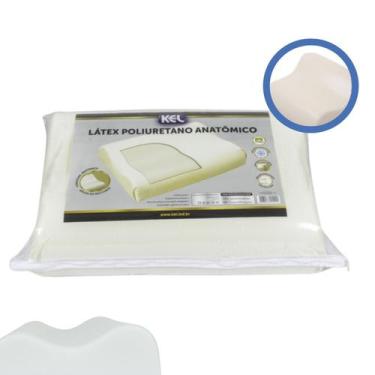 Imagem de Travesseiro em Látex Poliuretano Anatômico 55x40x12cm Kel