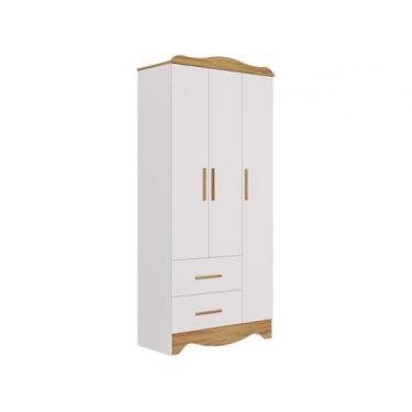 Imagem de Guarda Roupa Infantil Moveis Peroba Clara Provençal Ls MDF , Branco e 