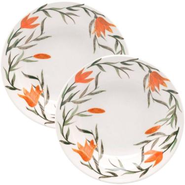 Imagem de Jogo Pratos Fundo Sopa 12 Pçs 12 Pessoas Donna Lírios 21,5cm