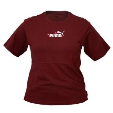 Imagem de Camiseta Puma Essencial Nature 2.0 Relaxed Tee Vinho - Feminino-Feminino