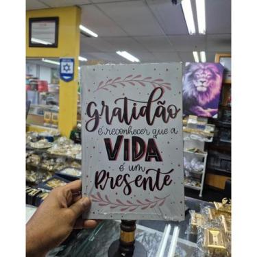 Imagem de Quadro Decorativo Evangélico com Frases Inspiradoras  MDF 3mm A4 - nob