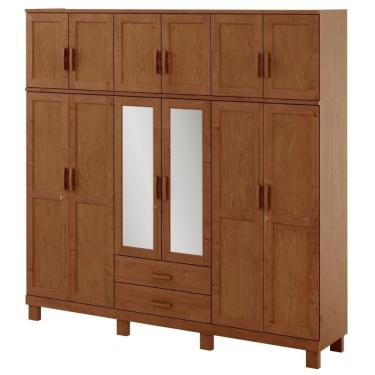 Imagem de Guarda Roupa Casal Madeira Macica Taeda 12 Portas 225 cm 1292C Festra