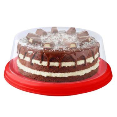 Imagem de Boleira Plastico - Café da Manhã Glamour - Tampa transparente com Prato color - PANAMI