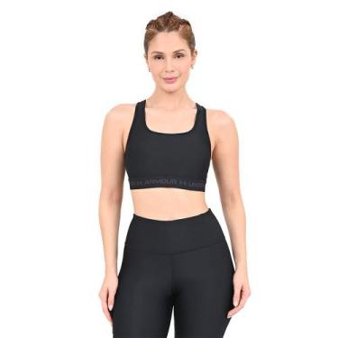 Imagem de Top de Treino Feminino Under Armour Crossback Mid Bra, Preto, M