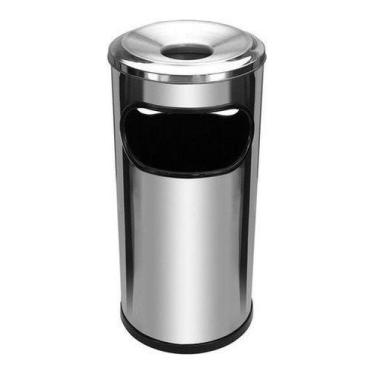 Imagem de Cinzeiro Lixeira Em Aço Inox Com Aro Em Aluminio Jsn - Higipack