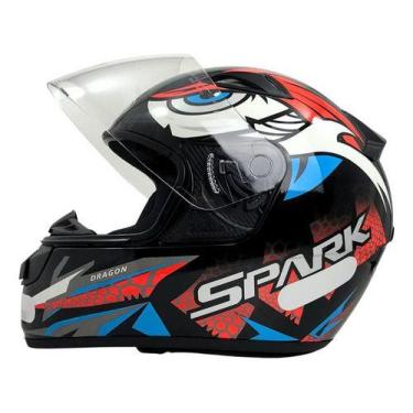 Imagem de Capacete Moto Ebf New Spark Dragon Esportivo Com Narigueira, 60, VERME