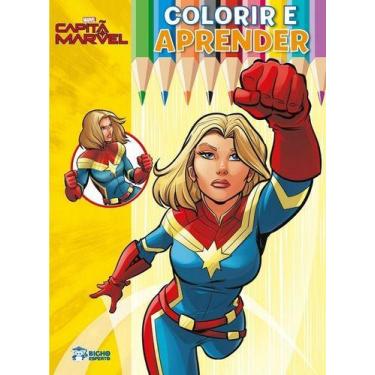 Imagem de Colorir e aprender super heróis marvel - capitã marvel - RIDEEL