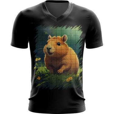Imagem de Camiseta Gola V Capivara do Bem Animalzinho 17 - Kasubeck Store®, INF 