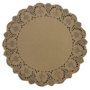Imagem de Doilies toalha de papel rendado Redondo 36cm Kraft 52 un - TodaTreco