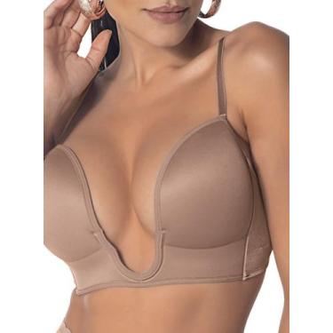 Imagem de Sutiã decotado Demillus 063022 T.42/46 Taça B, 44, 55, Bege rosado