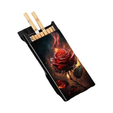 Imagem de Estojo De Cigarros Metálico Colorido E Fino, Anti-Queda E Anti-Humidad