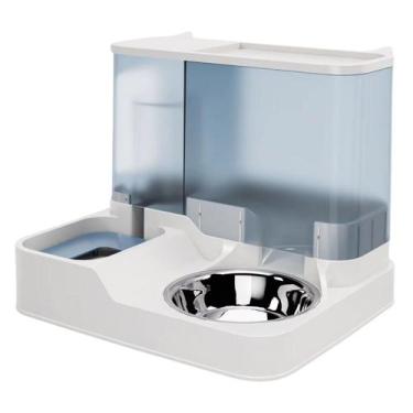 Imagem de Bebedouro e Comedouro Gravidade Transparente - - Pet For You, Azul