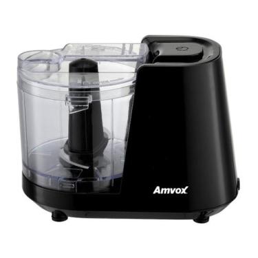 Imagem de Mini Processador de Alimentos Elétrico 350ml 2 Lâminas Preto Amvox Apr