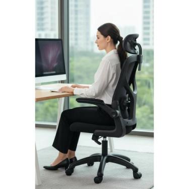 Imagem de Cadeira Presidente Ergonômica Tela Mesh Ajustável Preta - Congratulati