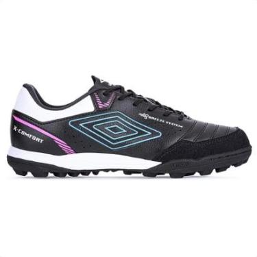 Imagem de Chuteira Umbro Society X-Comfort Preto Azul e Branco - Masculino-Masculino