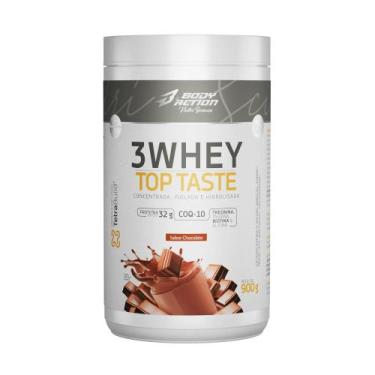Imagem de 3 Whey Protein Top Taste Sabor Chocolate 900g Body Action - Bodyaction