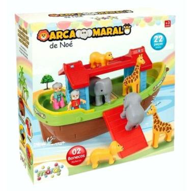 Imagem de Brinquedo Infantil Barco Arca De Noé 22 Peças - Maral