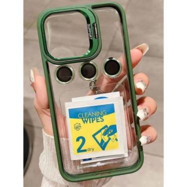 Imagem de Capa Capinha Fashion Case Luxo Compatível iPhone 12 Pro, Verde Escuro