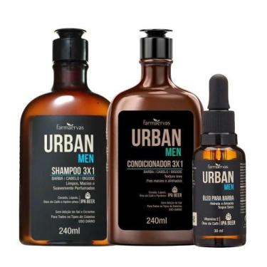 Imagem de Kit Shampoo Condicionador 3 Em 1 E óleo Para Barba Bigode Cabelo Ipa B