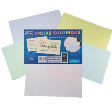 Imagem de Fichas coloridas pautada para estudo - Tilibra