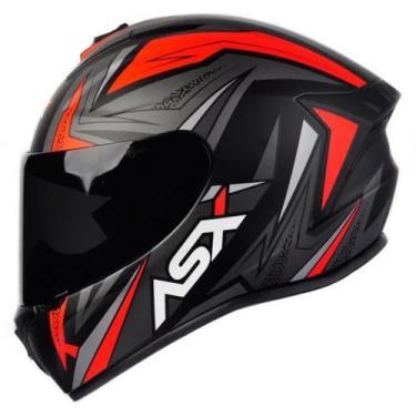 Imagem de Capacete ASX/ Axxis Draken Vector Fosco Preto/Cinza/Vermelho - ASX/AXX