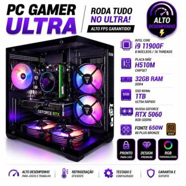 Imagem de Pc Gamer Intel Core I9 11ª Geração, Placa mãe H510M, 32Gb ddr4, SSD Nv