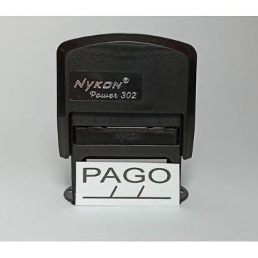 Imagem de Carimbo automático c/ a palavra PAGO 3,7cm x 1,3cm - Nykon