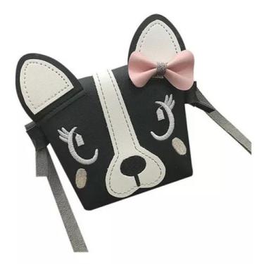 Imagem de Bolsa Infantil Ombro Menina Cachorrinho Fofo Varias Cores - HSI, Preto