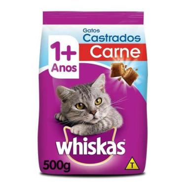 Imagem de Ração Whiskas Para Gatos Adultos Castrados Sabor Carne