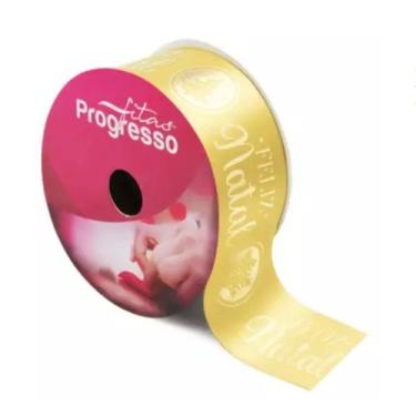 Imagem de fita natalina progresso 30mm c/ 10 m, Dourado