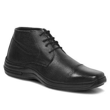 Imagem de Sapato Social Bota Masculina Ortopédica Confort Couro Legítimo Antider