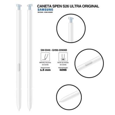 Imagem de Caneta S Pen Samsung Galaxy S26 Ultra 5G, Branco com Azul