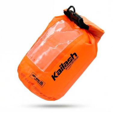 Imagem de Saco Estanque Kailash Dry Bag Clear 2L Impermeável, Laranja