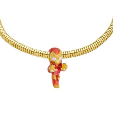 Imagem de Pulseira Heroi De Ferro Berloque Banhado a Ouro 18k - Work Semijoias