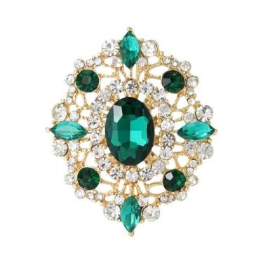 Imagem de Broches Ovais De Cristal Com Strass Para Mulheres E Unissex, Acessório