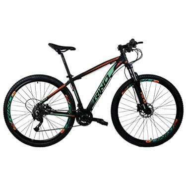 Imagem de Bicicleta Aro 29 Rino Everest Color 27v Hidraulico Cambios Shimano Alivio 1.0 + Trava K7 (Laranja/Verde, 19)