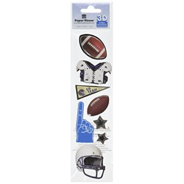 Imagem de Paper House Productions Adesivos de cartolina 3D STEM-0003E, futebol, 5 cm (pacote com 3)