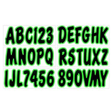 Imagem de Hardline Products Kit de número de registro PWC e barco de 7,6 cm da Série 200, preto/Kiwi (BLKKI200)