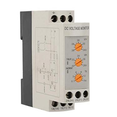 Imagem de Relé protetor de tensão, Keenso DC 12V/24V/36V/48V relé de proteção ajustável automático contra sobretensão e sob tensão, dispositivo de proteção LED indica DVRD relé de proteção contra atraso (DC24V)